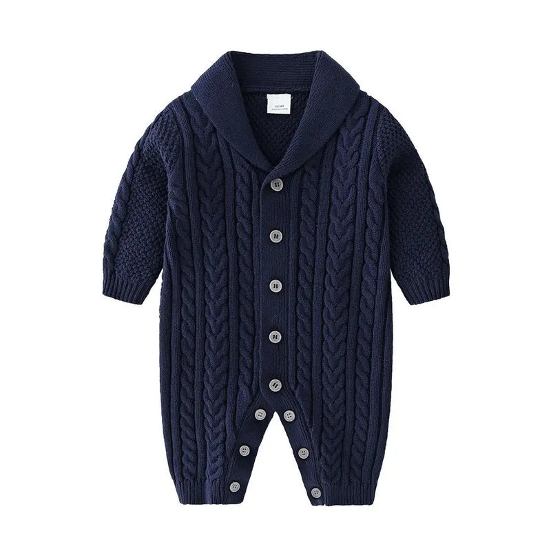 2023 Autumn- Winter Handsome clothing for Boys girls Kids 3 Colors Long Sleeve Knitting rompers Clothes For Newborn baby coats
