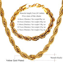 U7 Stainless Steel 9MM Twisted Rope Chain Necklace Set Wholesale Chain Necklace And Bracelet Men Jewelry Sets S840