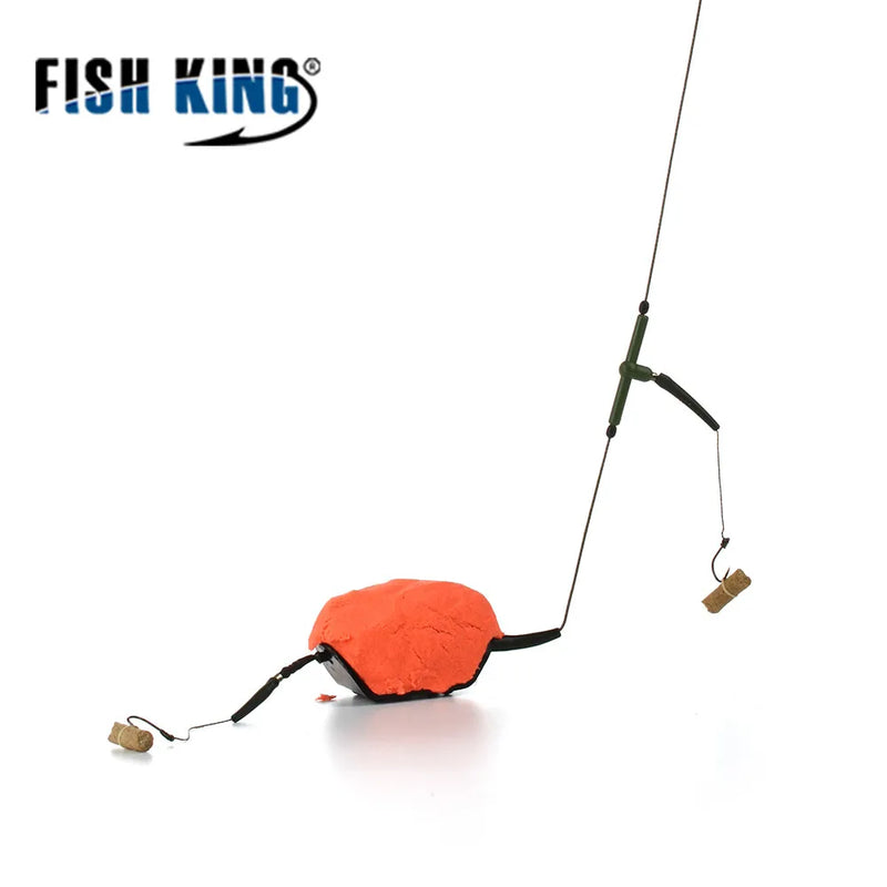 FISH KING Fishing Bait Cage 20g 30g Fish Bait Lure Copper Trap Basket Feeder Holder With Hooks Carp Fishing Tackle Accessories