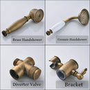 Rainfall Bathroom Shower Set Brass Antique Shower Mixers with Handshower Single Handle Wall Mounted Shower Faucet Tap