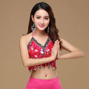 Sequin Halter Bra Top Belly Dance Boho Festival Top Clubbing Tribal Bra BH Top Bellydance Sequins Beaded Bra