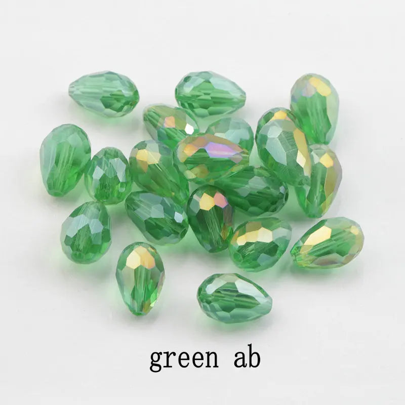 60/70PCS 8/10mm Crystal Tear Drop Shape Beads for Jewelry Making Waterdrop AB Glass Beads Loose Jewellery Beads DIY Bracelets