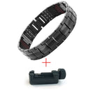 Escalus Men's Black Pure Titanium Magnetic For 4in1 Magnets Negative Ions Germanium Health Bracelets Jewelry