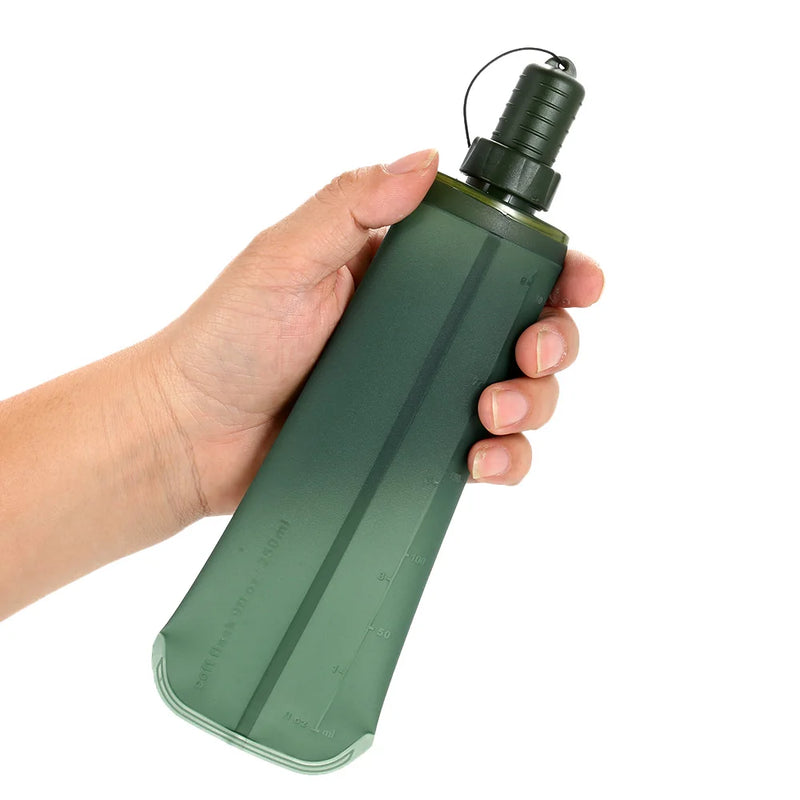 Water Bottle TPU Folding Soft Flask Sport Water Bottle Water Bag Collapsible Drink Water Bottle Water Bag Running Camping Hiking