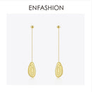 Enfashion Years Drop Earrings Statement Gold Color Long Dangle Earings For Women Fashion Jewelry Pendientes Mujer Moda  ED181087
