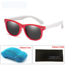 LongKeeper Mirror Kids Sunglasses with Case Boys Girls Polarized Silicone Safety Sun Glasses Gift For Children Baby UV400 Gafas