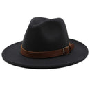 Seioum Special Felt Hat Men Fedora Hats with Belt Women Vintage Trilby Caps Wool Fedora Warm Jazz Hat Chapeau Femme feutre