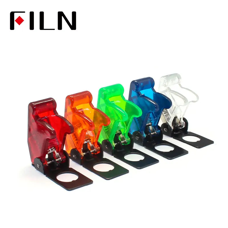 FILN  Rocker switch Auto Car Boat Truck Illuminated Led Toggle Switch With Safety Aircraft Flip Up Cover Guard 12V20A ASW-07D