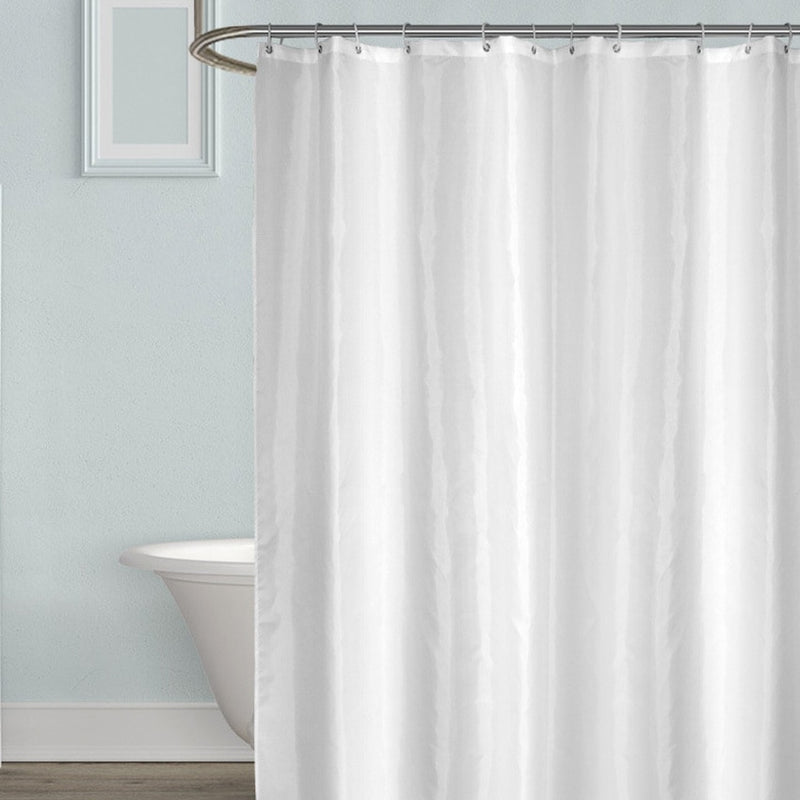 White Shower Curtains Waterproof Thick Solid Bath Curtains For Bathroom Bathtub Large Wide Bathing Cover 12 Hooks rideau de bain