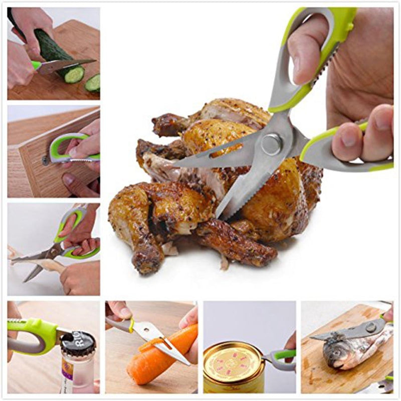 WALFOS Kitchen Scissors Knife For Fish Chicken Household Stainless Steel Multifunction Cutter Shears With Magnetic Cover
