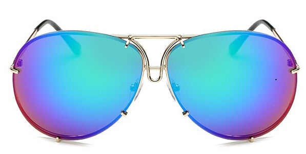 New Pilot Sunglasses Women Oversized Luxury Clear blue Sun Glasses For Female Cool Mirror Vintage Lady Gradient Shades UV400