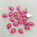 DIY 100pcs 8*12mm Drop AB Flat-back rhinestone Stone Crystal for Wedding decoration Clothing accessories buttons A48