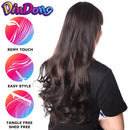 DinDong Synthetic Clip in Hair Extensions Wavy 24 inch 190G Premium Heat Resistant Hair 613