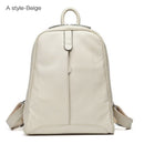 Women 100% Full Grain Genuine Cow Leather White Gray Beige Blue Yellow Black Backpacks Ladies Schoolbag Teenagers Cowhide Bag