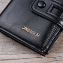 2022 Men Wallets Short PU Leather Double Zipper Hasp Men Purses Card Holder Coin Pocket Vintage High Quality Brand Men Wallets