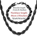 U7 Stainless Steel 9MM Twisted Rope Chain Necklace Set Wholesale Chain Necklace And Bracelet Men Jewelry Sets S840