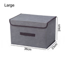 Cotton Linen Storage Box With Cap 2 Size Clothes Socks Toy Snacks Sundries Organizer Set Fabric Boxes Cosmetics Household