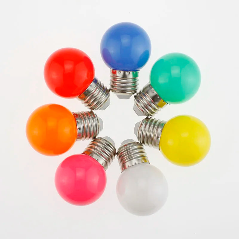 20pcs Colour LED Bulb E27 220V G45 7 Color RGB Lampada LED Lamp SMD3528 Decor Holiday Christmas Lamparas Light Bulb Fashlight