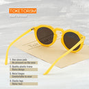 Toketorism Fashionable Women's Sunglasses Retro Design Quality Round Plastic Yellow Sunglasses  9133