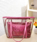 Fashionable Waterproof PVC Half-Transparent Hand Bag for Summer Beach with Small Storage Polyester New Hot Style