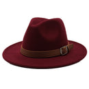 Seioum Special Felt Hat Men Fedora Hats with Belt Women Vintage Trilby Caps Wool Fedora Warm Jazz Hat Chapeau Femme feutre