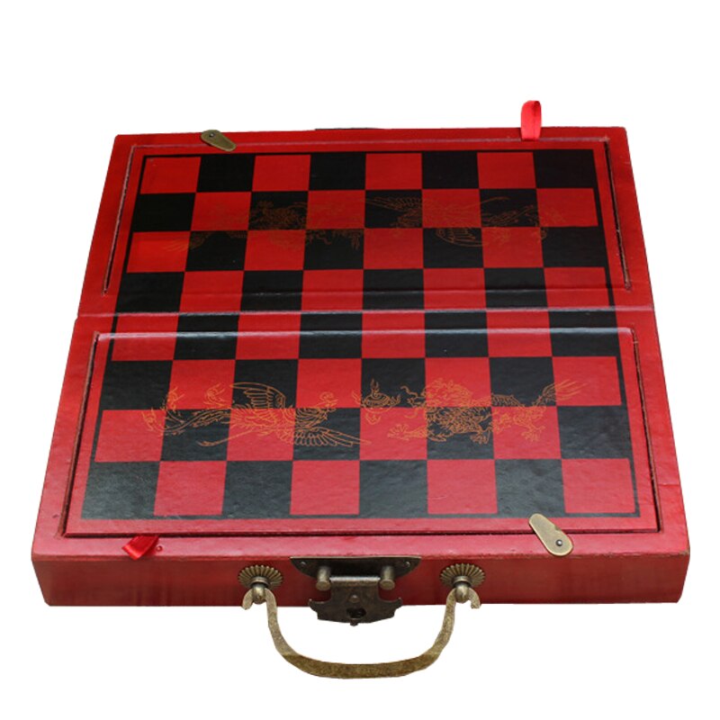 Professional International Chess Game Version Wooden Chess Classic Standard Folding Antique terracotta chess board game qenueson