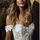 LORIE Lace Wedding Dresses 2020 Off the Shoulder Appliques A Line Bride Dress Princess Wedding Gown Free Shipping Robe De Mariee