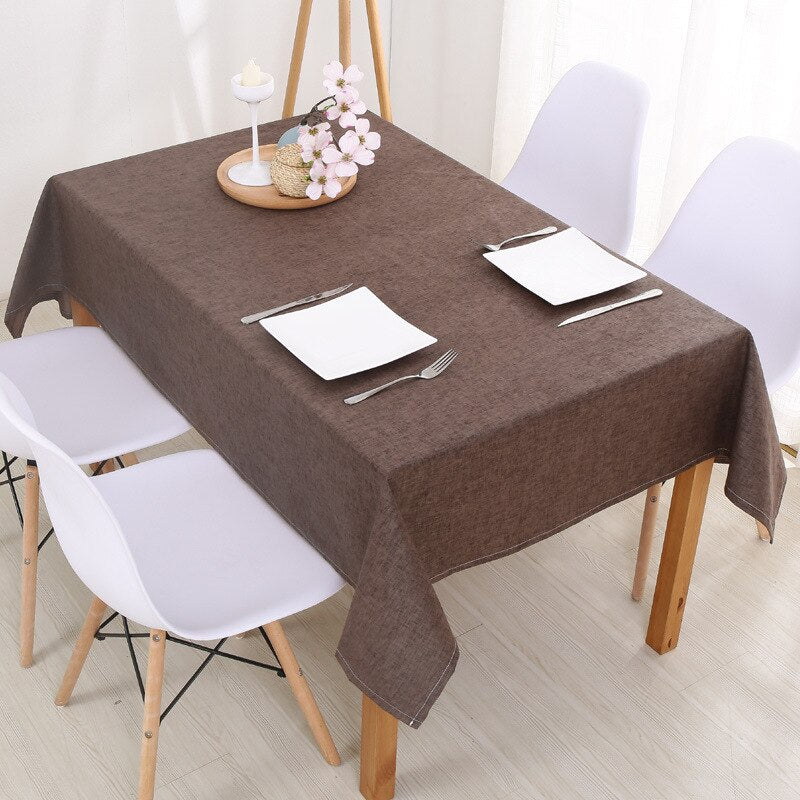 Decorative Table Cloth Rectangular Tablecloths Dining Table Cover Solid Color Cotton Linen Tablecloth Dining Table Cover