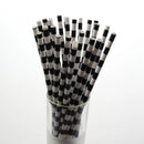 25pcs Black Paper Drinking Straws Star Striped Mustache zebra Paper Straw for Baby Shower Wedding Birthday Halloween Party Decor
