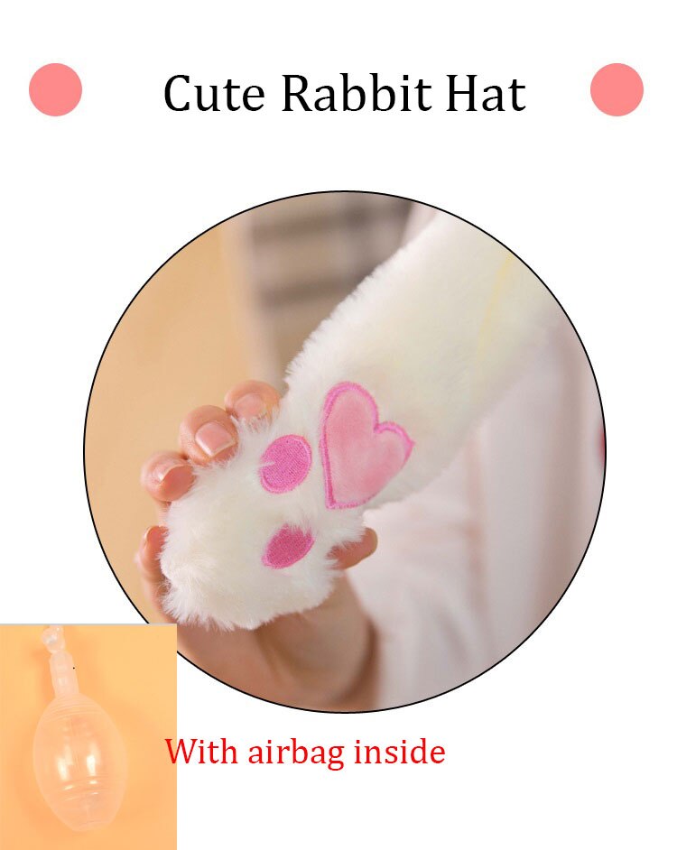 Animal Cartoon Unicorn Girls Unicorn Hat Winter Women Hats Plush Moving Rabbit Ears Hat Children&