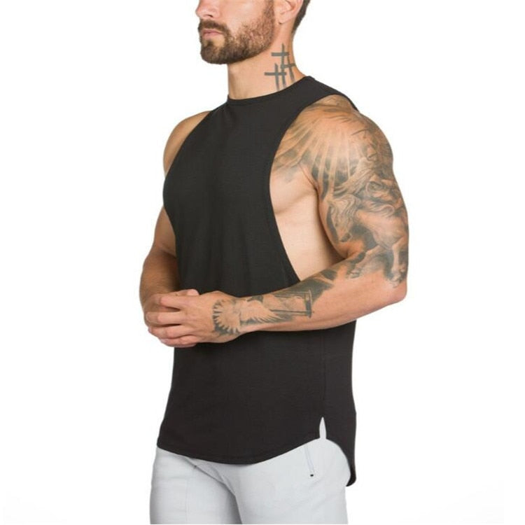 Brand Gym Stringer Clothing Bodybuilding Tank Top Men Fitness Singlet Sleeveless Shirt Solid Cotton Muscle Vest Undershirt