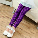 Mermaid Scale Printing Spring Summer Kids Baby Girls Leggings Skinny Children Pants 2-12Y