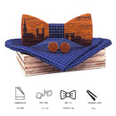 Montpellier Wood France Skyline Wooden Bow ties  Butterfly Gravata Skyline Ties For Men Cufflinks noeud papillon cravate for men