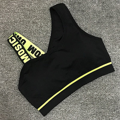 New Letter Cut Out Sports Bra Women Fitness Yoga Push up  Gym Padded Sports Top Athletic Sexy  Workout Running Clothing P165