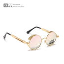 KDEAM Steampunk Sunglasses Men Round Sun Glasses Women Baroque Carved Legs All-matching Size With Box KDA372