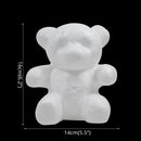 Bear-Shaped Modeling White 3D Polystyrene Foam Bear Mini PE Foam Rose Flower for DIY Crafts Gifts Valentine's Day Party Supplies