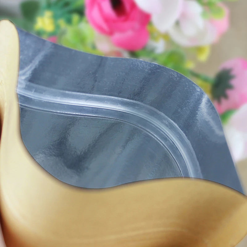 50PCS Stand up Kraft Paper+Foil Inlay Ziplock Storage Bag High Barrier Powder Nuts Coffee Tea Spice Candy Heat Sealing Pouches