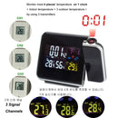 Digitaler Projektions-Wecker Wetterstation mit Temperatur Thermometer Luftfeuchtigkeit Hygrometer/Nachttisch-Aufwachprojektor-Uhr
