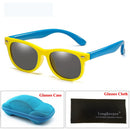LongKeeper Mirror Kids Sunglasses with Case Boys Girls Polarized Silicone Safety Sun Glasses Gift For Children Baby UV400 Gafas
