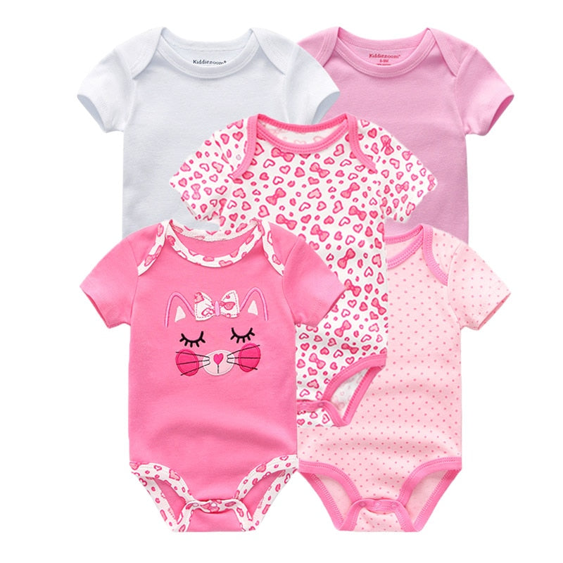 5PCS/Lot Newborn 100%Cotton Unicorn 0-12M Baby Boys Clothes Bodysuits Girls Clothing Baby Girls Clothes Roupas de bebe