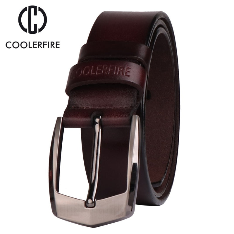 Coolerfire men high quality genuine leather belt luxury designer belts men cowskin fashion Strap male Jeans for man cowboy HQ043