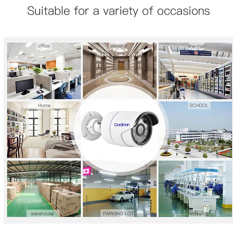 Gadinan 8MP 5MP 4MP IP Camera Bullet Surveillance Video Camera Network Motion Detect CCTV Home DC 12V or 48V PoE