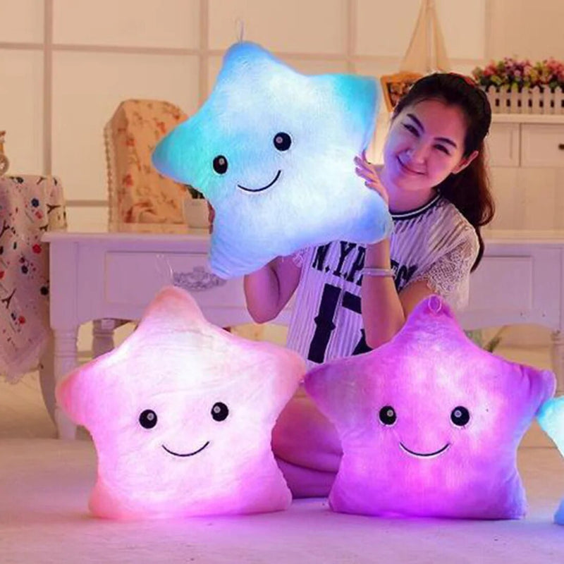 2018  Colorful Body Pillow Star Glow LED Luminous Light Pillow Cushion Soft Relax Gift