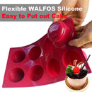 WALFOS 3D Handmade Round Shape Silicone Cake Mold 3Cupcake Jelly Pudding Cookie Mini Muffin Soap Mold DIY Baking Tools