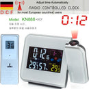 Digitaler Projektions-Wecker Wetterstation mit Temperatur Thermometer Luftfeuchtigkeit Hygrometer/Nachttisch-Aufwachprojektor-Uhr