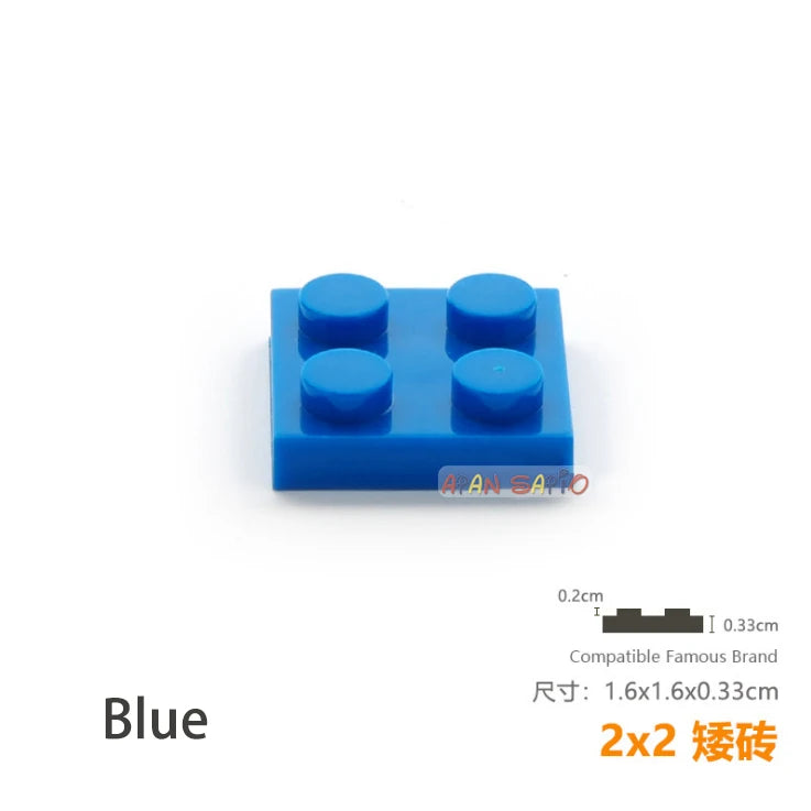 30pcs/lot DIY Blocks Building Bricks Thin 2X2 Educational Assemblage Construction Toys for Children Size Compatible With 3022