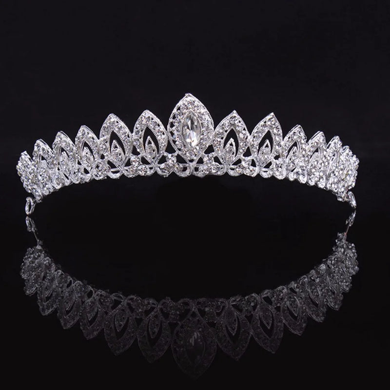 Bridal Tiara Crown Princess Bride Crystal Diadem Pageant Prom For Women Hair Ornaments Wedding Bridal Head Jewelry Accessories