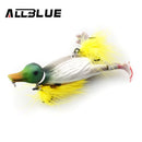 ALLBLUE 3D STUPID DUCK Topwater Fishing Lure Floating Artificial Bait Plopping and Splashing Feet Hard Fishing Tackle Geer