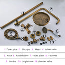 Rainfall Bathroom Shower Set Brass Antique Shower Mixers with Handshower Single Handle Wall Mounted Shower Faucet Tap