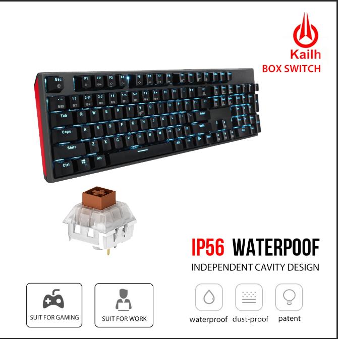 HEXGEARS GK705 104 Keys Waterproof Kailh BOX Switch Mechanical Keyboard Hot Swap LOL Mechanical Gaming Keyboard